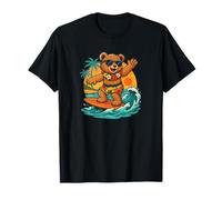 Oso de Peluche Surfista en Temporada de Verano para Amantes de Las Tablas de Surf Camiseta
