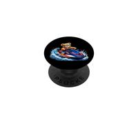 Oso de Peluche Valiente en una Moto acuática de Alta Velocidad Shapes Mania PopSockets PopGrip Adhesivo
