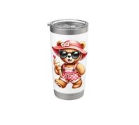 Oso De Peluche Verano Rosa Lunares Trajes Formas Mania Vaso térmico de acero inoxidable de doble pared