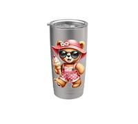 Oso De Peluche Verano Rosa Lunares Trajes Formas Mania Vaso térmico de acero inoxidable de doble pared