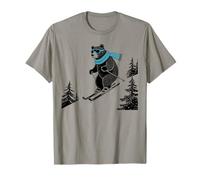 Oso de Pendiente, Divertido Deporte de Invierno, Pista de Camiseta