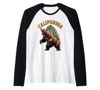 Oso de Poder de California: Fuerza, ajetreo y Riqueza Camiseta Manga Raglan