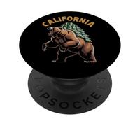 Oso de Poder de California: Fuerza, ajetreo y Riqueza PopSockets PopGrip Adhesivo