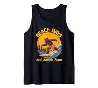 Oso de surf genial para los amantes del aguacate y los días de playa Camiseta sin Mangas