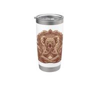 Oso de yoga koala como profesor de yoga, gurú, meditación en posición de loto Vaso térmico de acero inoxidable de doble pared