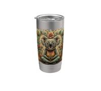 Oso de yoga koala como profesor de yoga, gurú, meditación en posición de loto Vaso térmico de acero inoxidable de doble pared