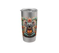 Oso de yoga koala como profesora de yoga Guru Meditación en posición de loto Vaso térmico de acero inoxidable de doble pared