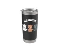 Oso de yoga Namaste, graciosos y lindos, kawaii, sin estrés Vaso térmico de acero inoxidable de doble pared