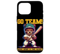 Oso deportivo con discurso divertido para fanáticos del deporte universitario Carcasa para iPhone 16 Pro Max