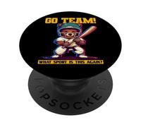 Oso deportivo con discurso divertido para fanáticos del deporte universitario PopSockets PopGrip Adhesivo