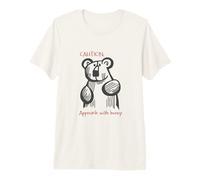 Oso Divertido Diciendo precaución Enfoque con Miel Camiseta Premium
