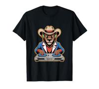 Oso DJ Vaquero con Estilo Musical Camiseta
