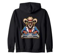 Oso DJ Vaquero con Estilo Musical Sudadera con Capucha