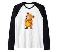 Oso dulce con tarro de miel Camiseta Manga Raglan