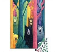 Oso en el Bosque se asoma Tras un árbol Rompecabezas Puzzle,38x26cm/1000pcsAdulto Juego EduGatoivo Decoración del Hogar