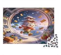 Oso Espacial Tierno Puzzle de 1000 Piezas Papel para Adultos Arquitectura China Fantasía Juego Familiar Relajante Regalo 38x26cm/1000pcs