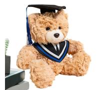 Oso estudiante 2025 | Muñeca de animales amigable para - Decoración de felpa acolchada con gorro para la escuela secundaria y la universidad para chicos niñas