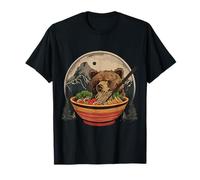 Oso Fideos Arte Bosque Monte Fuji Arte Fideos Japoneses Camiseta