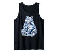 Oso Floral Vintage con Flores Delft Art Chinoiserie Camiseta sin Mangas