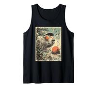 Oso Fresco con Gafas de Sol Cazador de Pato Retro Atardecer Camiseta sin Mangas