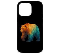 Oso geométrico Retro Wildlife Low Poly Animal Carcasa para iPhone 14 Pro MAX
