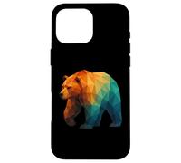 Oso geométrico Retro Wildlife Low Poly Animal Carcasa para iPhone 16 Pro MAX
