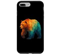 Oso geométrico Retro Wildlife Low Poly Animal Carcasa para iPhone 7 Plus/8 Plus