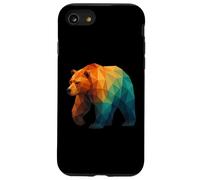 Oso geométrico Retro Wildlife Low Poly Animal Carcasa para iPhone SE (2020) / 7/8