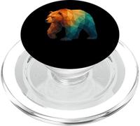 Oso geométrico Retro Wildlife Low Poly Animal PopSockets PopGrip para MagSafe