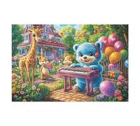 Oso Globo Puzzle 1000 Piezas Educativo 3D Familiar Rompecabezas para Familia Desafío Intelectual DIY Creativo Decoración Hogar 1000 PCS