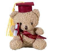 Oso Graduación - 13 Cm Peluche con Sombrero Y Certificado | Juguete De Felpa Suave De Algodón PP, Recuerdo De Graduación para Jardín De Infancia, Primaria, Secundaria, Universidad
