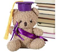 Oso Graduación - 13 Cm Peluche con Sombrero Y Certificado | Juguete De Felpa Suave De Algodón PP, Recuerdo De Graduación para Jardín De Infancia, Primaria, Secundaria, Universidad