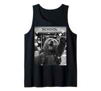 Oso Grizzly Last Day of School Summer Break Funny Selfie Camiseta sin Mangas