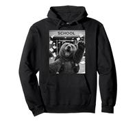 Oso Grizzly Last Day of School Summer Break Funny Selfie Sudadera con Capucha