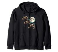 Oso Grizzly Moon - Meme Divertido al Aire Libre Camping Osos Grizzly Sudadera con Capucha