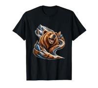 Oso Grizzly rompiendo a través de una Cresta de Cristal Camiseta