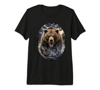 Oso Grizzly Wilderness Wildlife Mountain Bear Lover Camiseta Premium