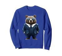 Oso Hombre Mujer Oso En Traje Oso Sudadera, Unisex para Adultos, Azul Real, XXL