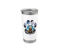 Oso Huella Naturaleza y Montaña Vaso térmico de acero inoxidable de doble pared