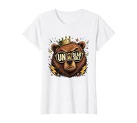 Oso insoportable Divertido diseño de Juego de Palabras Oso Oso Rey Bosque Camiseta gráfica económica, Mujer, Blanco, XL