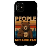 Oso introvertido con café People Not A Big Fan Cita Broma Carcasa para iPhone 11