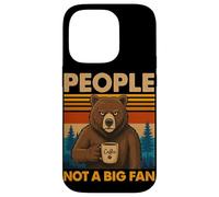 Oso introvertido con café People Not A Big Fan Cita Broma Carcasa para iPhone 14 Pro