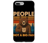 Oso introvertido con café People Not A Big Fan Cita Broma Carcasa para iPhone 7 Plus/8 Plus