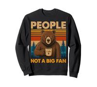 Oso introvertido con café People Not A Big Fan Cita Broma Sudadera
