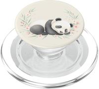 Oso Kawaii Floral de bambú con diseño de Panda Durmiente PopSockets PopGrip para MagSafe