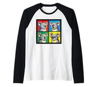 Oso Koala Vintage Arte para niños niñas Disfraz Meme Koalas Camiseta Manga Raglan