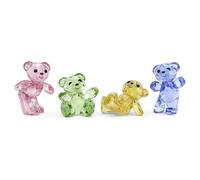 Swarovski Kris Figura Oso Set 30 cumpleaños, Cristales en Rosa, Verde, Amarillo y Azul de la Colección Kris Bear