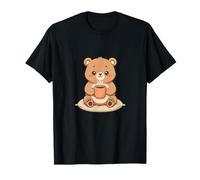 Oso Lindo con Taza de café acogedora mañana Camiseta