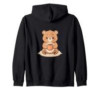 Oso Lindo con Taza de café acogedora mañana Sudadera con Capucha