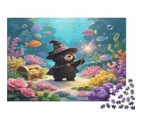 Oso Mágico Mundo Submarino Puzzle de 1000 Piezas Puzzle para Adultos Escena Fantasía Océano Relajación Decoración Familiar Regalo Hogar 52x38cm/1000pcs